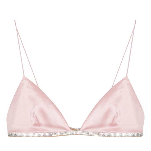 NWT Nue Studio silk crystal trim bralette